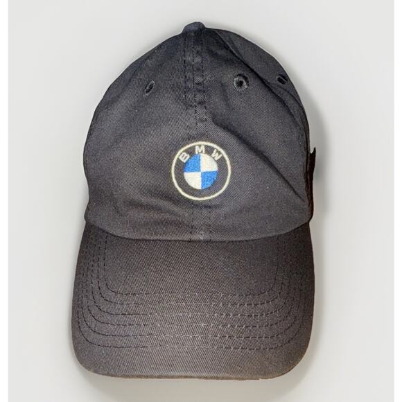 BMW Logo Black Baseball Cap Hat Adjustable Strapback 100% Cotton - Picture 1 of 3